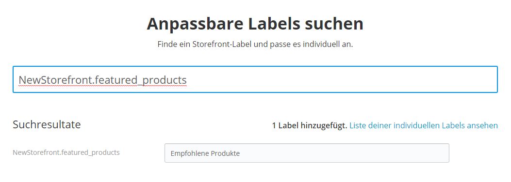 Textlabel bearbeiten