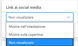 Scegliere se il link ai social media