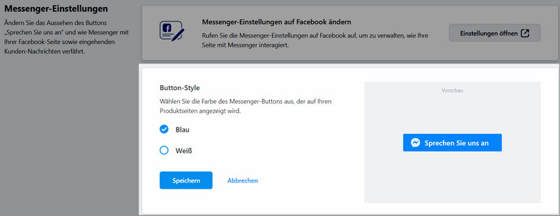 Facebook Messenger Knopf