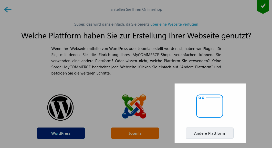 Hinzufügen vom Shop zu einer benutzerdefinierten Webseite Schritt 3