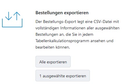 Bestellungen exportieren