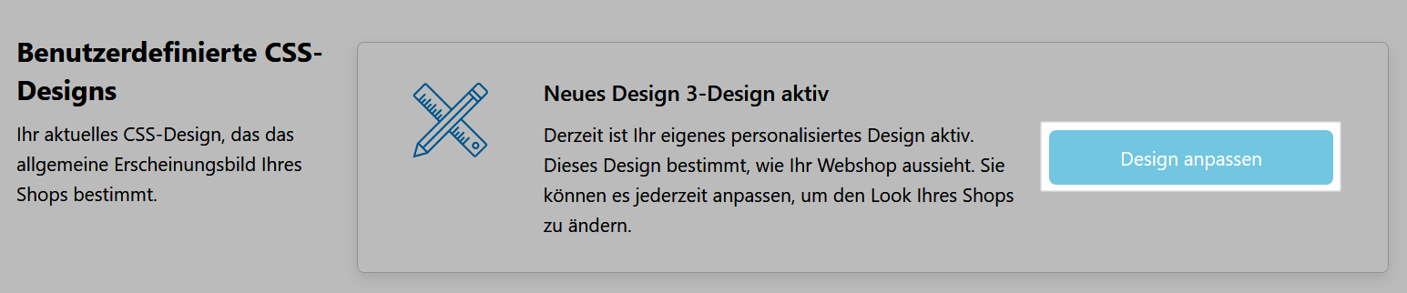 Neues CSS-Design anpassen
