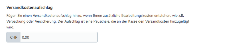 Versandkostenaufschlag Spediteure