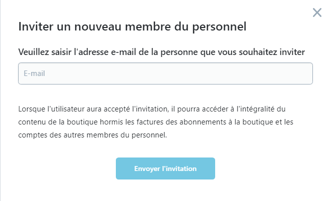 Inviter un nouveau membre du personnel