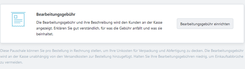 Bearbeitungsgebühr