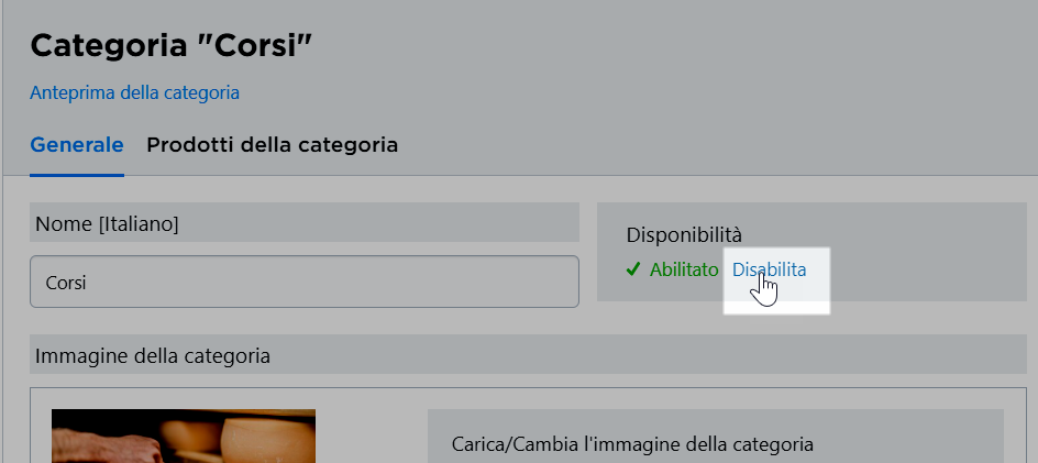 disabilitare categoria