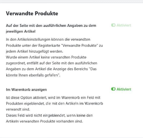 Verwandte Produkte im Warenkorb