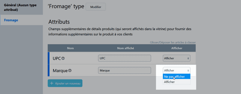 Types de produit