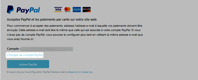 Changer de compte PayPal