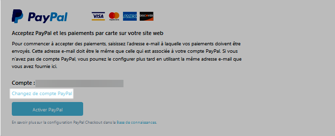 Changer de compte PayPal