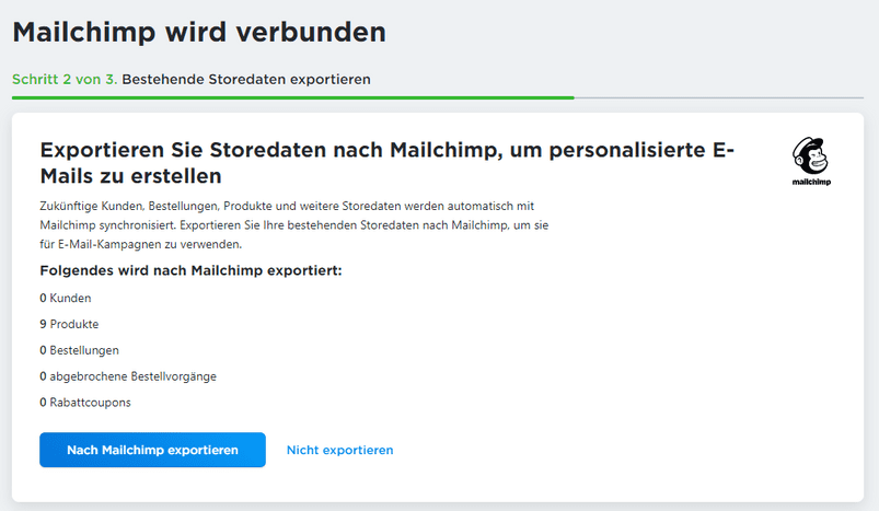 Shopdaten nach Mailchimp exportieren