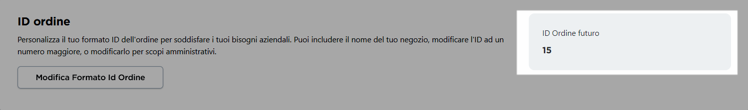 modificare il numero di ordine