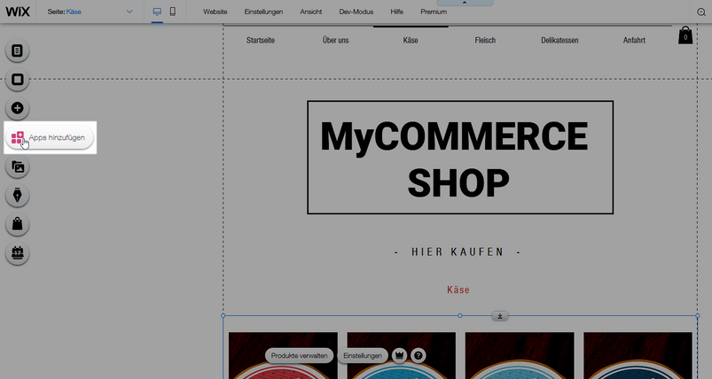 Hinzufügen der ​MyCOMMERCE​-Applikation