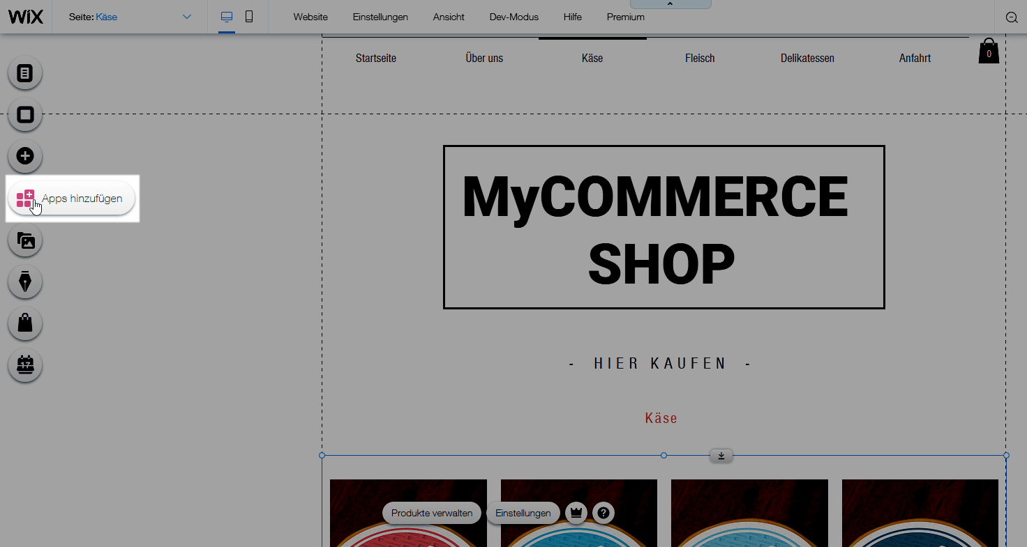 Hinzufügen der ​MyCOMMERCE​-Applikation