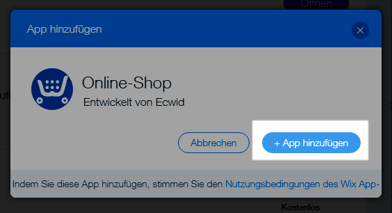 MyCommerce App hinzufügen