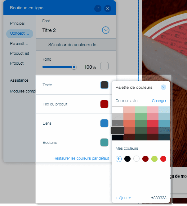 les choix de couleurs