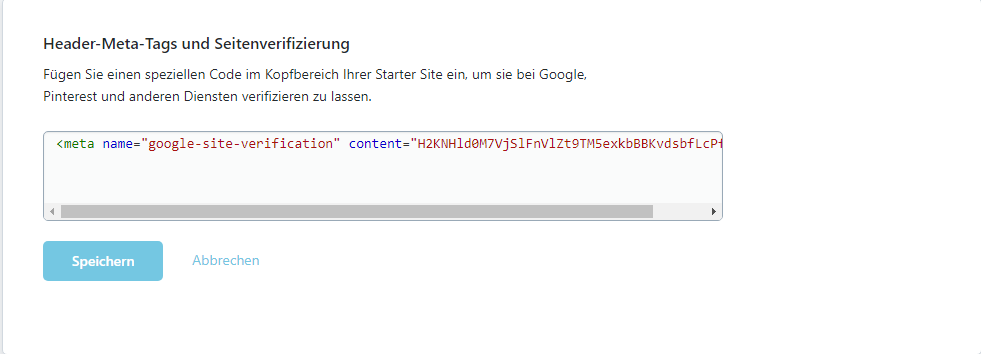 Meta-Tag zur Startseite der Webseite hinzufügen