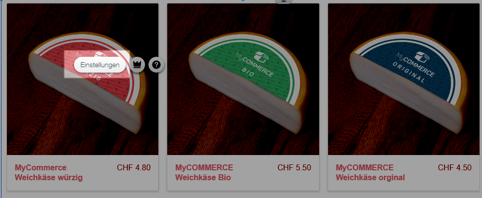 Im Online Shop auf Wix instellungen anwählen