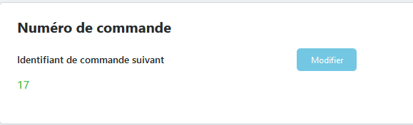 Modifier numéro de commande