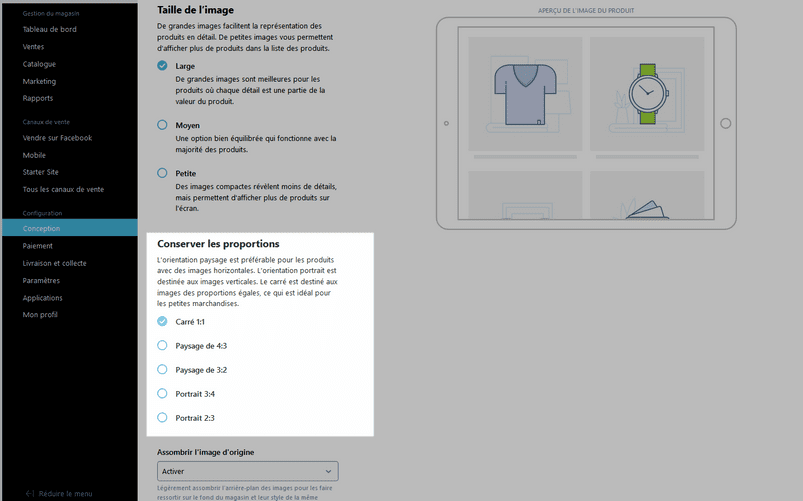 Conserver le proportions