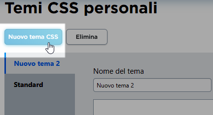 creare un nuovo tema css