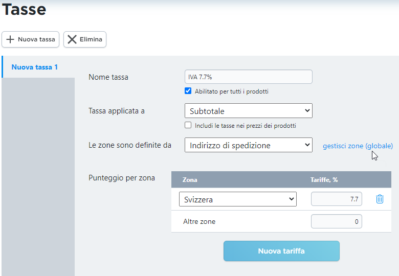 creare una tassa per la svizzera