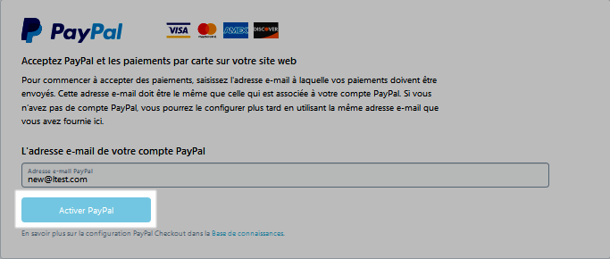 nouvelle adresse e-mail PayPal