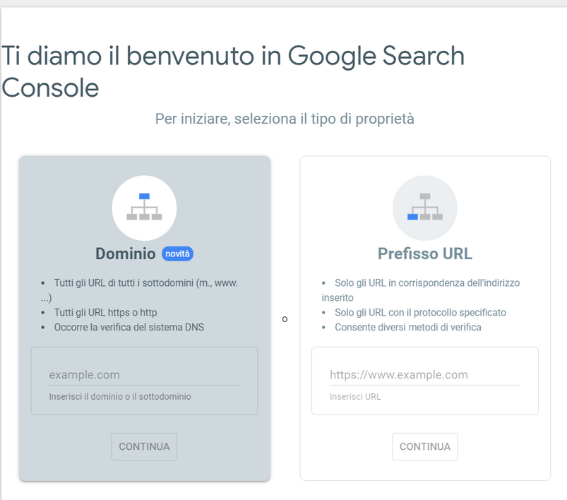 aprire la Google Search Console