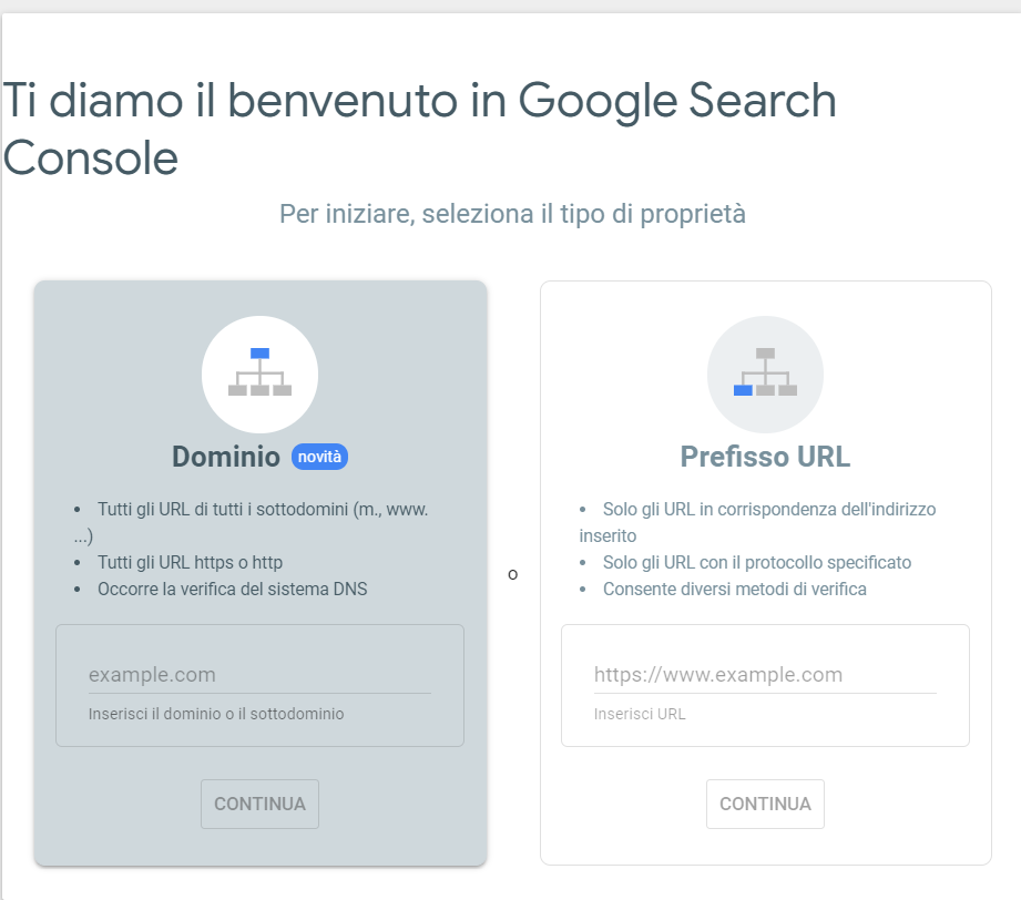 aprire la Google Search Console