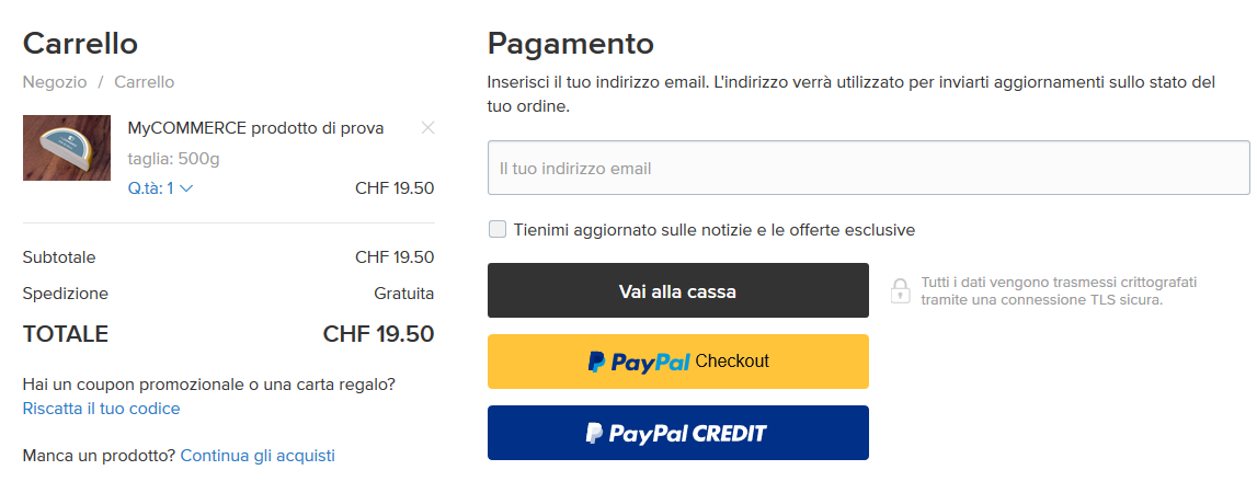 paypal credit alla cassa