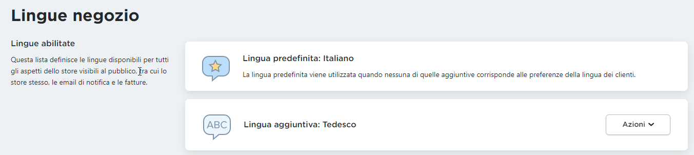 scegliere una seconda lingua per il negozio 2