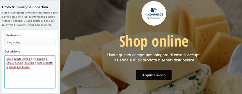 aggiungere descrizione azienda