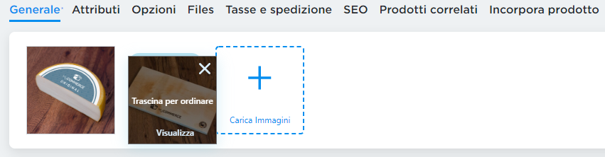 aggiungere un nuovo prodotto - cambiare ordine delle immagini