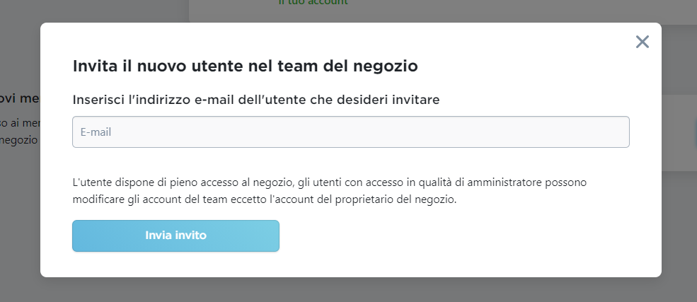 aggiungere e-mail del membro