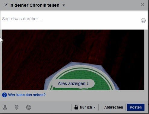 Facebook Chronik teilen 2