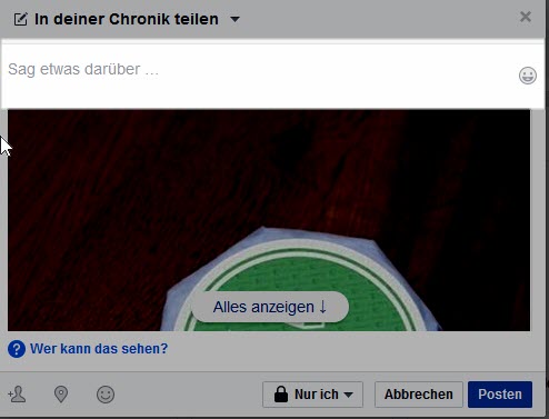 Facebook Chronik teilen 2