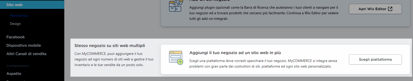 aggiungere il catalogo a un sito web