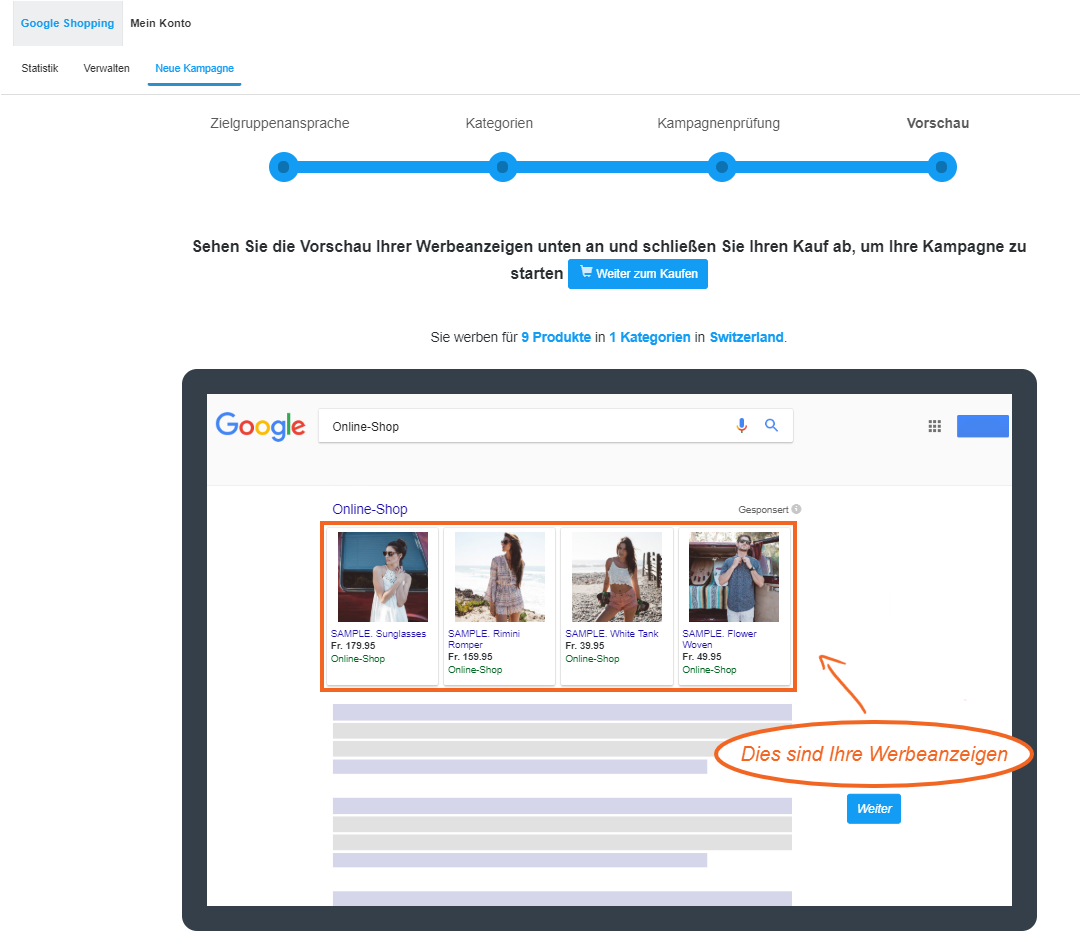 Google Shopping Kampagne Schritt 5