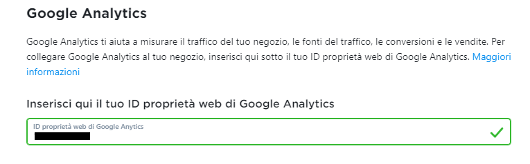 inserire ID di proprietà web