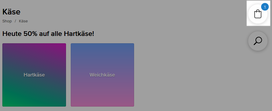 Warenkorb Widget hinzufuegen