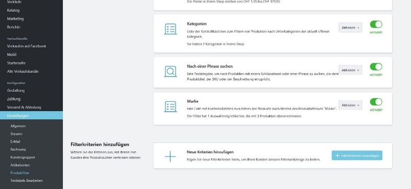 Neuer filter hinzufuegen