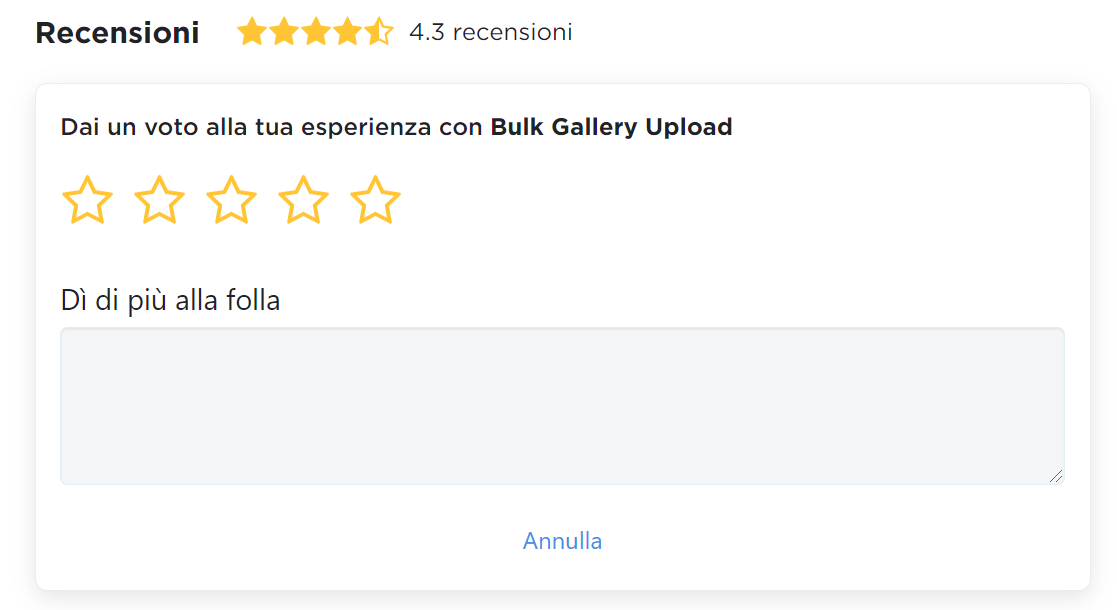 lasciare una recensione