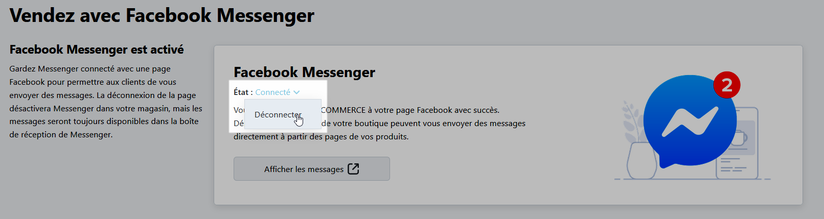 Déconnecter Facebook Messenger