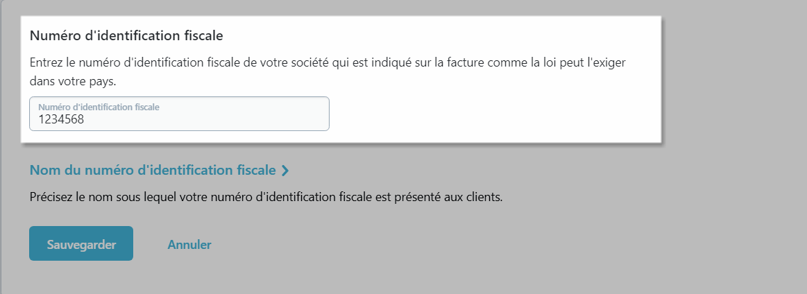 Numéro d'identification fiscale