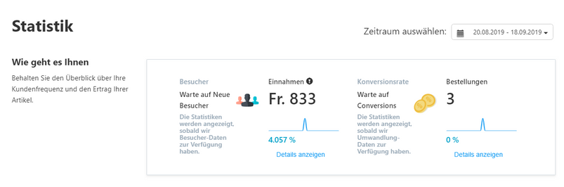 Beispielstatistik aus dem MyCOMMERCE Bericht