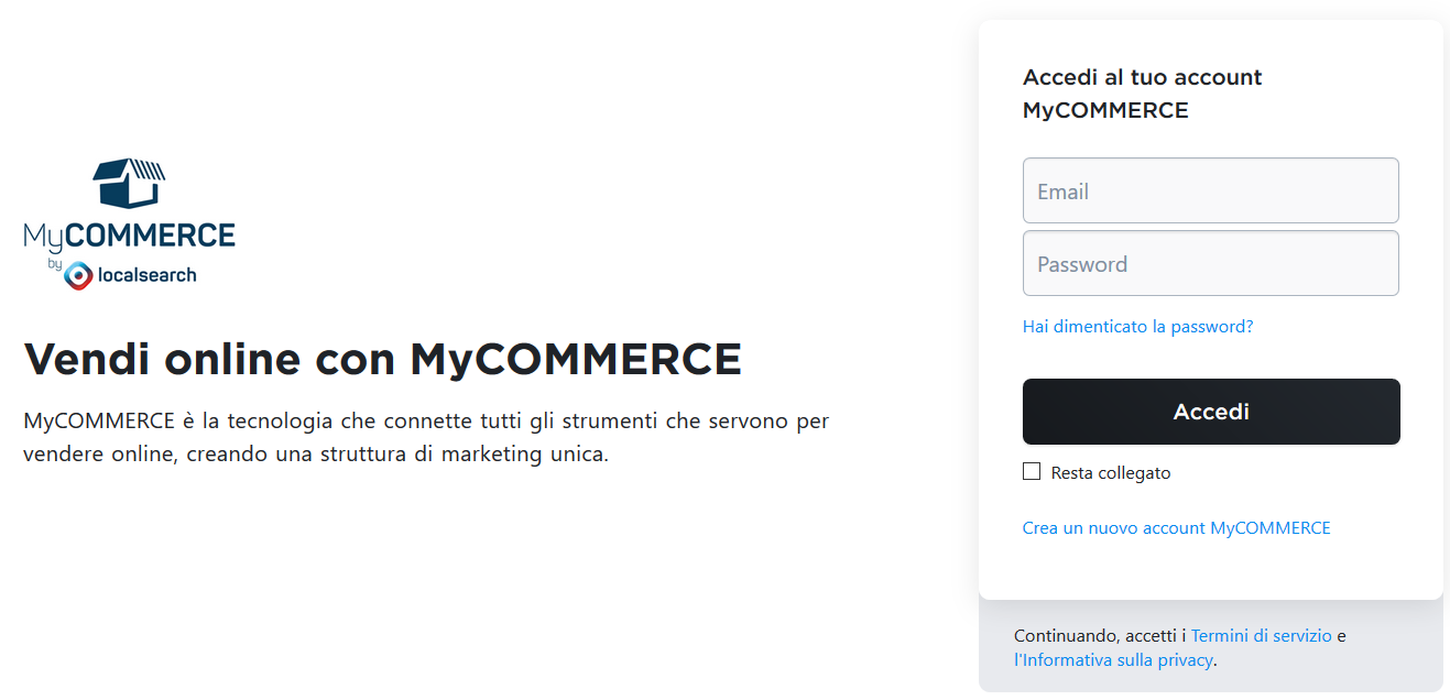 login di mycommerce