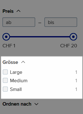 Filteranzeige