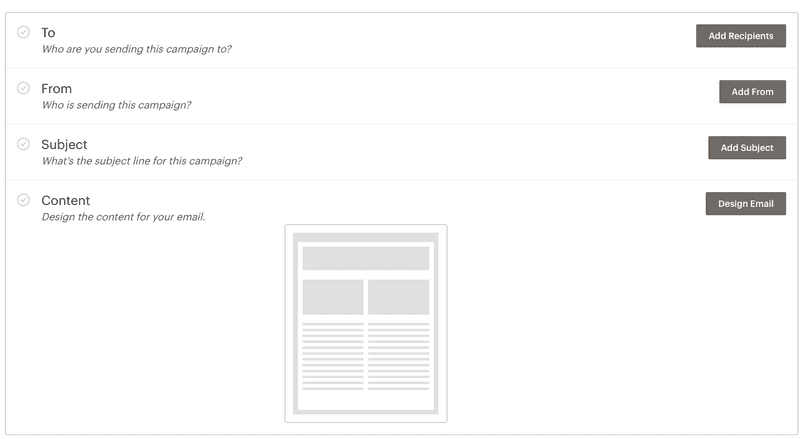 Creazione della campagna Mailchimp