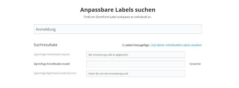 Textlabel ausblenden