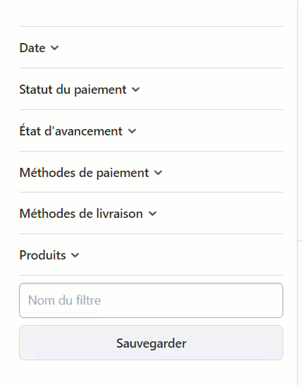 Enregistrer le filtre et attribuez un nom à cette recherche